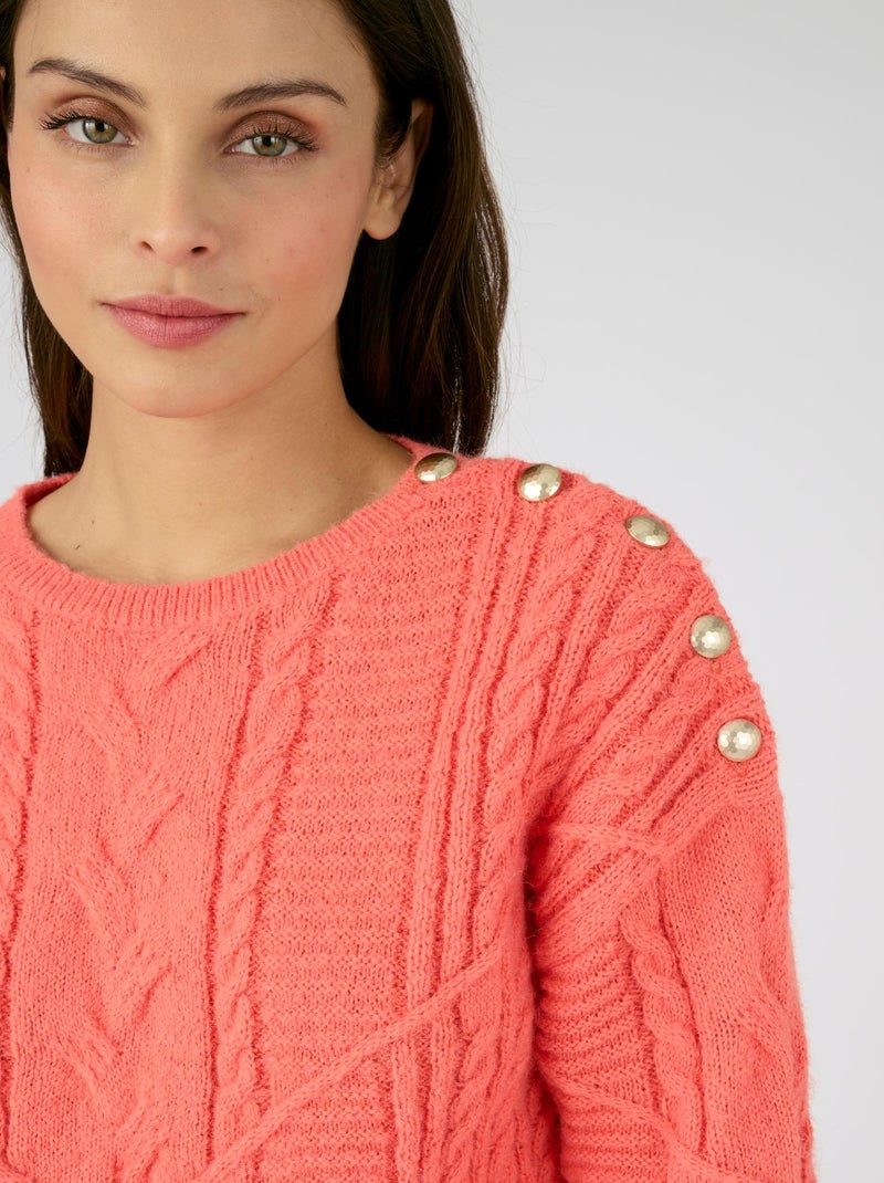 Pull torsadé Thermolactyl - Damart Orange corail - Kiabi