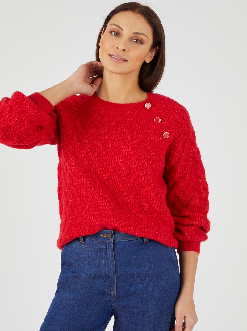 Pull torsadé Thermolactyl - Damart Rouge - Kiabi