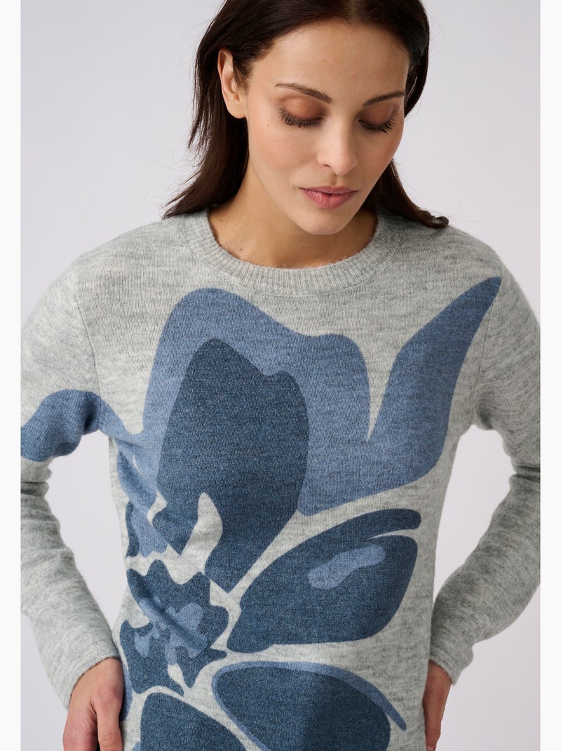 Pull toucher doux imprimé - damart Bleu - Kiabi