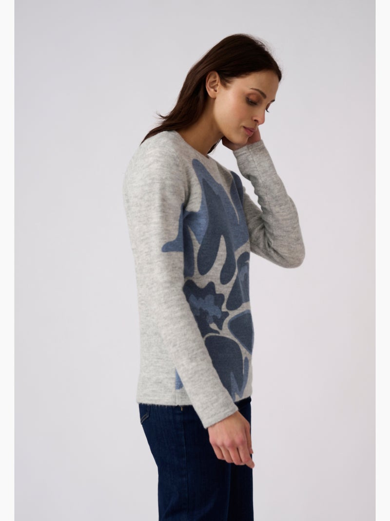 Pull toucher doux imprimé - damart Bleu - Kiabi
