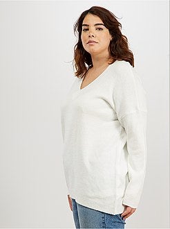 Pull tout doux col V - Kiabi