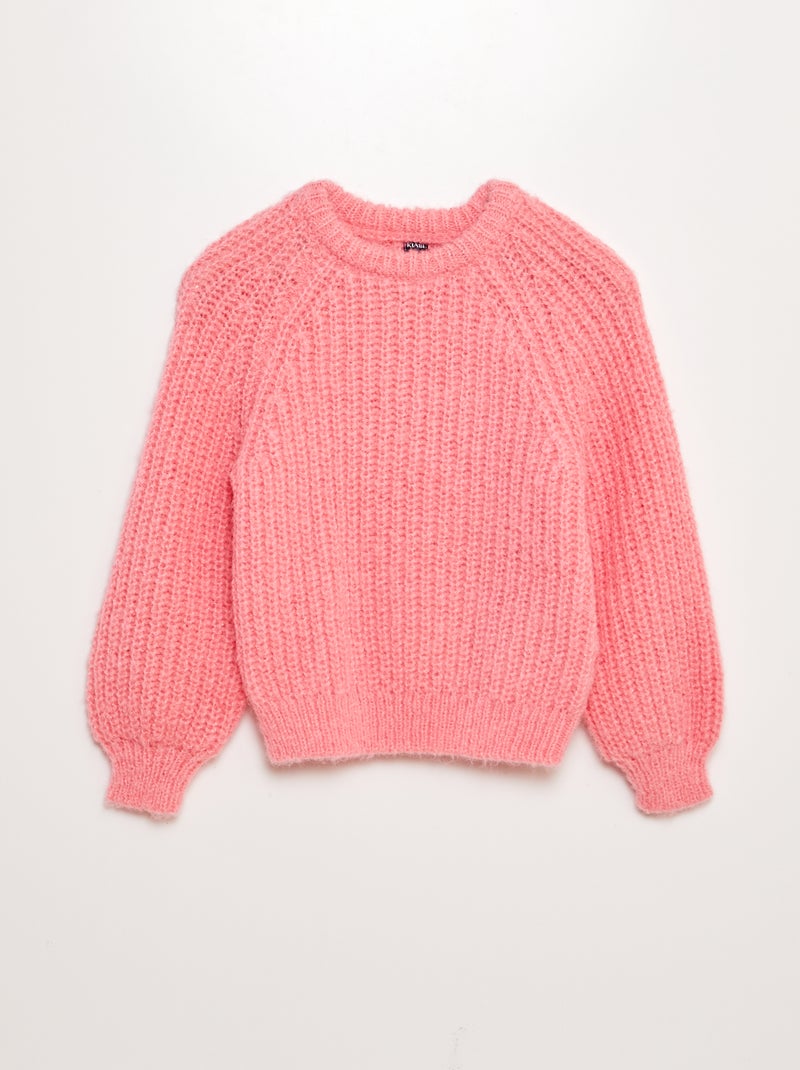 Pull tricot à maille moulinée Rose - Kiabi