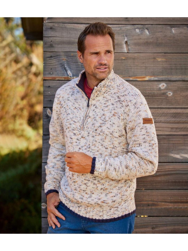 Pull Tricot Col Camionneur Atlas ®  - ATLAS FOR MEN Ecru - Kiabi