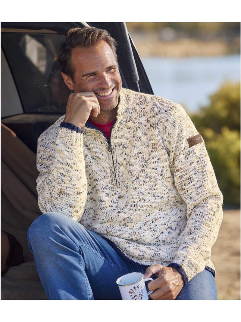 Pull Tricot Col Camionneur Atlas ®  - ATLAS FOR MEN Ecru - Kiabi