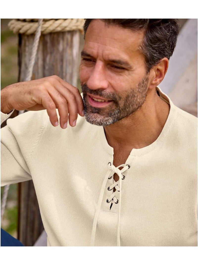 Pull Tricot Col Lac??  - ATLAS FOR MEN Beige - Kiabi