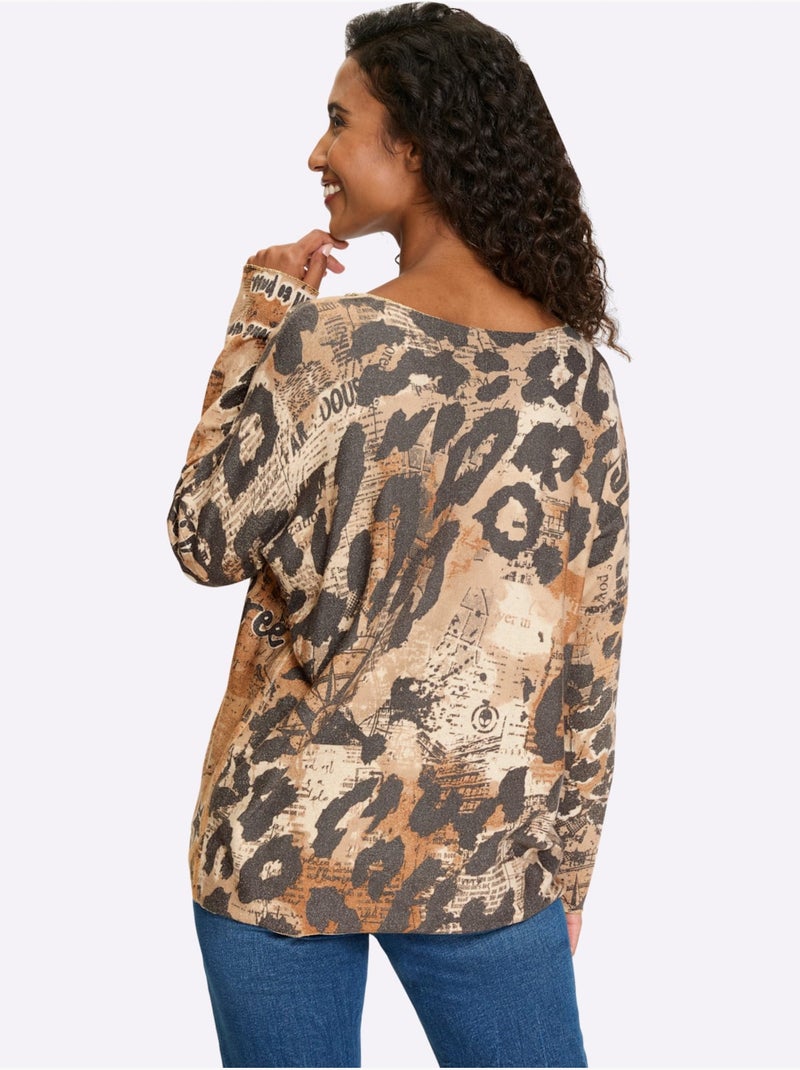 Pull Tricot Fin Et Doux - Taille Standard - Helline Blanc Gris - Kiabi