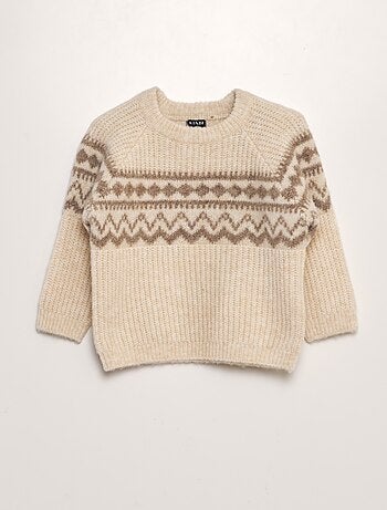 Pull tricot motif jacquard