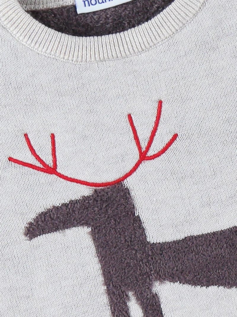 Pull tricot Noël, chiné Noukie's Beige - Kiabi