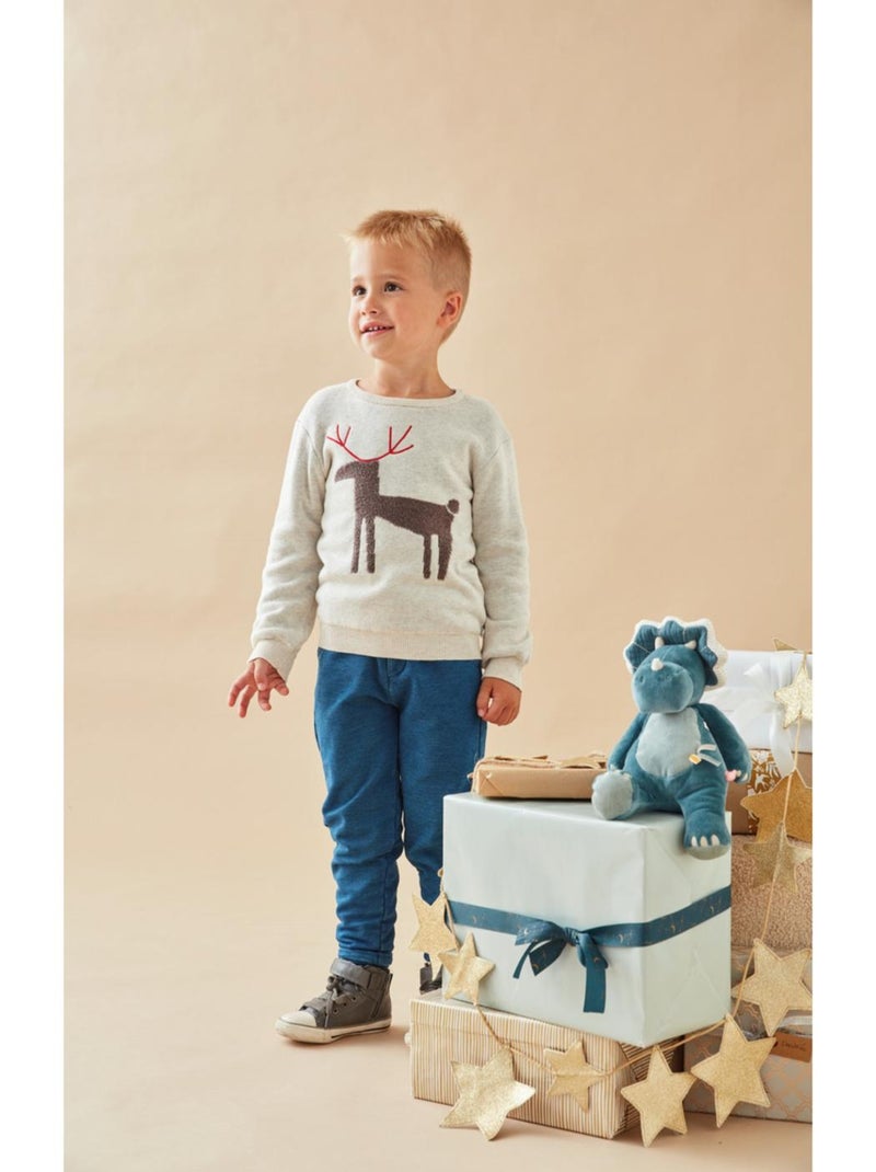 Pull tricot Noël, chiné Noukie's Beige - Kiabi