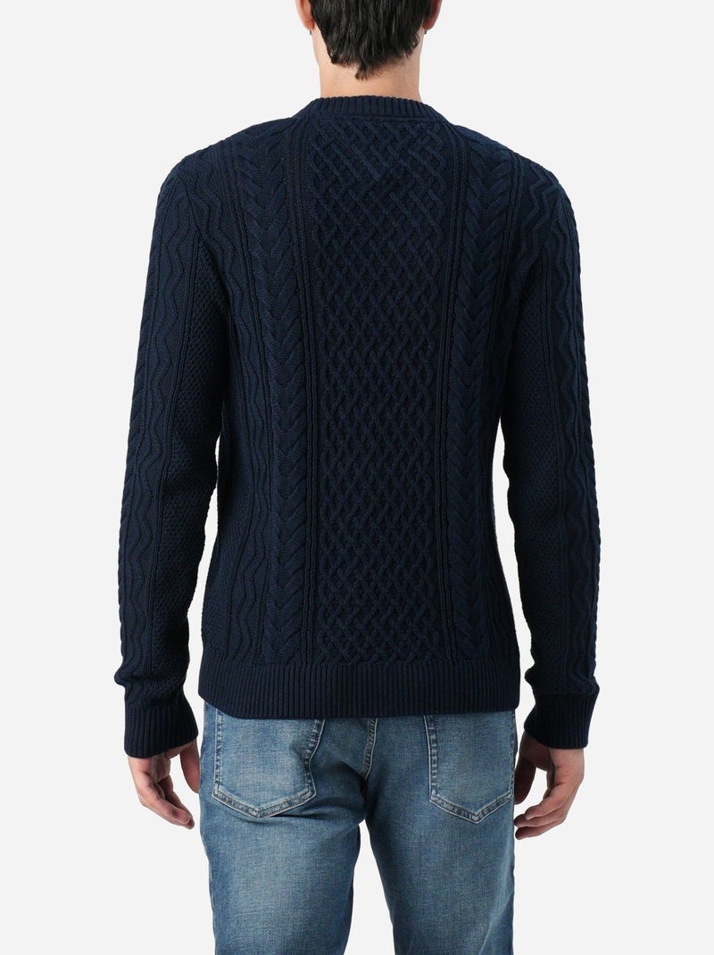 Pull tricot torsadé - Tommy jeans Bleu - Kiabi
