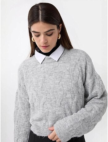 Pull tricoté à col haut
