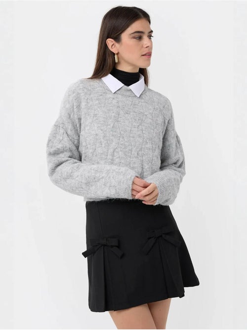 Pull tricoté à col haut - Kiabi