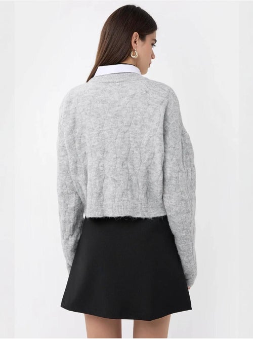 Pull tricoté à col haut - Kiabi