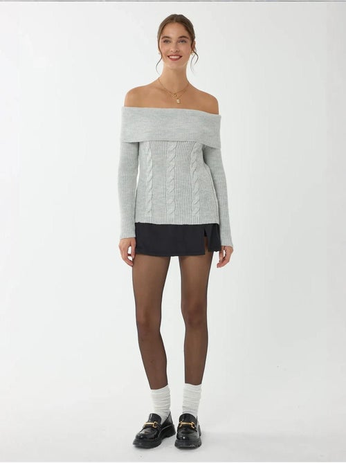Pull tricoté à épaules dénudées - Kiabi Pull tricoté à épaules dénudées - Kiabi