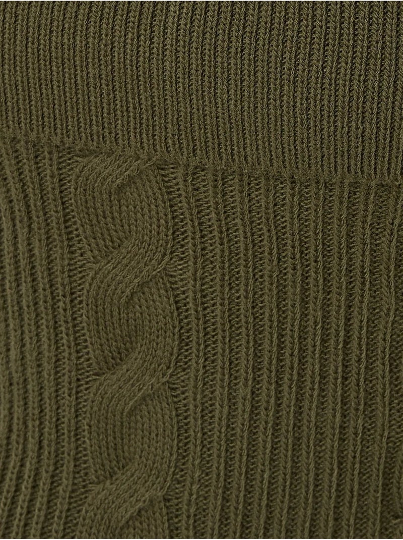 Pull tricoté à épaules dénudées Vert - Kiabi
