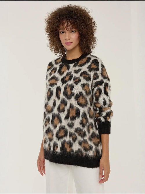 Pull tricoté à imprimé léopard - Kiabi Pull tricoté à imprimé léopard - Kiabi