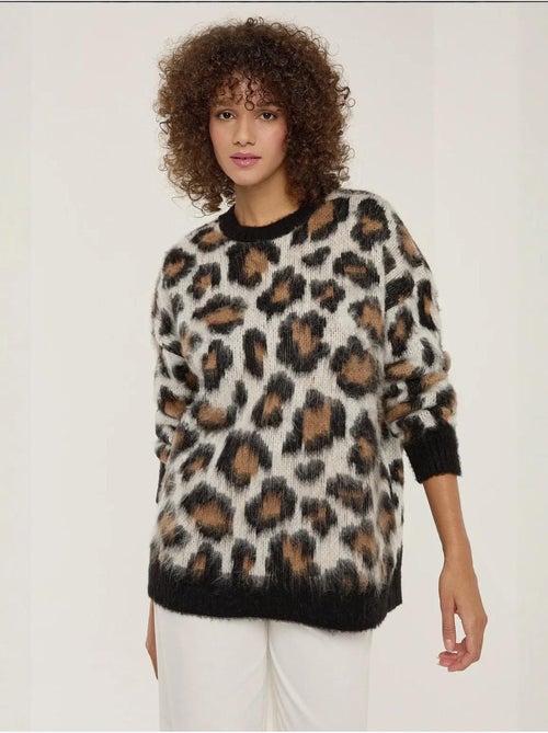 Pull tricoté à imprimé léopard - Kiabi Pull tricoté à imprimé léopard - Kiabi