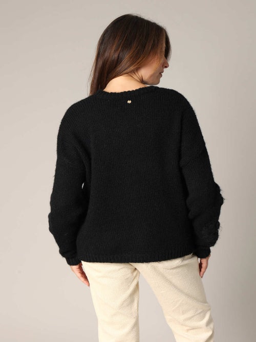 Pull tricoté avec motifs floraux en relief 'Deeluxe' - Kiabi