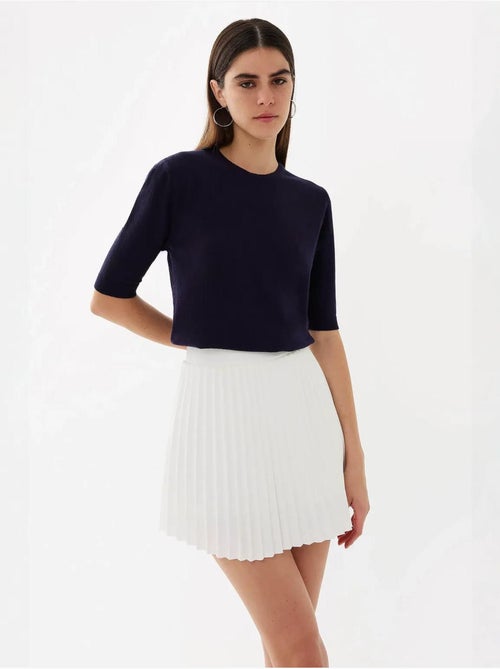 Pull tricoté basique à manches courtes - Kiabi