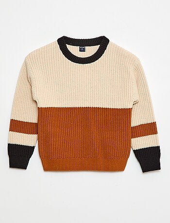 Pull tricoté en color block