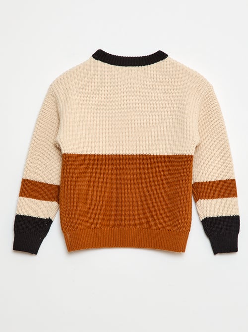 Pull tricoté en color block - Kiabi