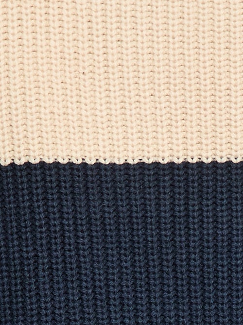 Pull tricoté en color block - Kiabi
