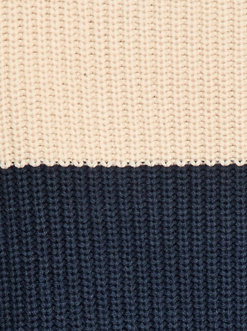 Pull tricoté en color block Beige - Kiabi
