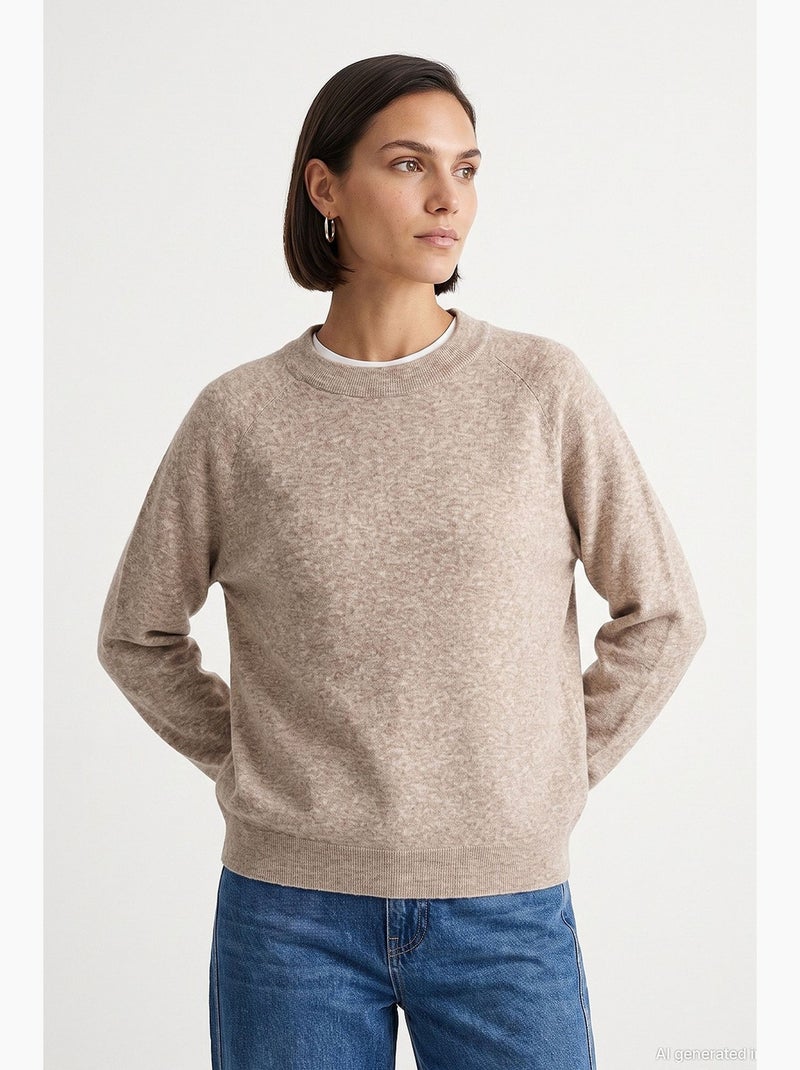 Pull tricoté femme dilvin Beige argile - Kiabi