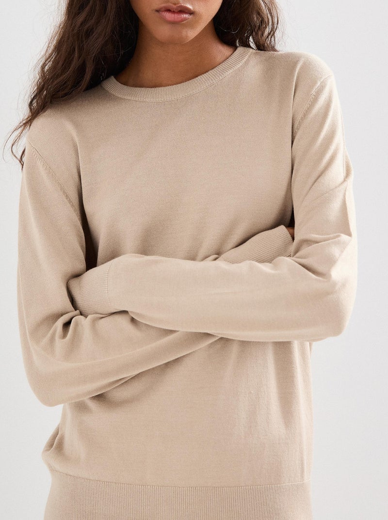 Pull tricoté, MO Fashion Beige - Kiabi