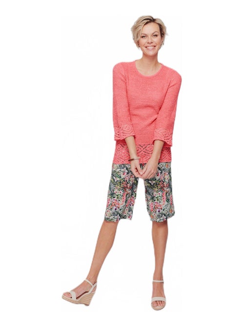 Pull-tunique avec fantaisies ajourées - Afibel - Kiabi