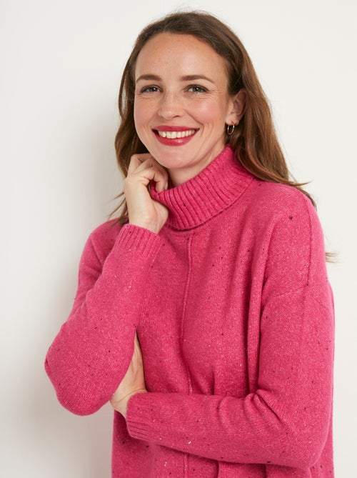 Pull-tunique chaud moucheté col roulé - Afibel - Kiabi