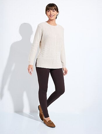 Pull-tunique col rond manches longues