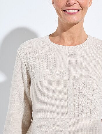 Pull-tunique col rond manches longues