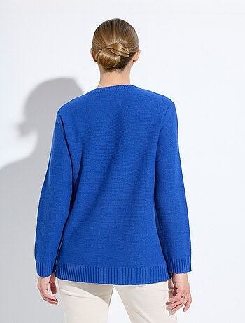 Pull-tunique col rond manches longues