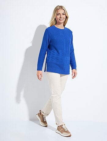 Pull-tunique col rond manches longues
