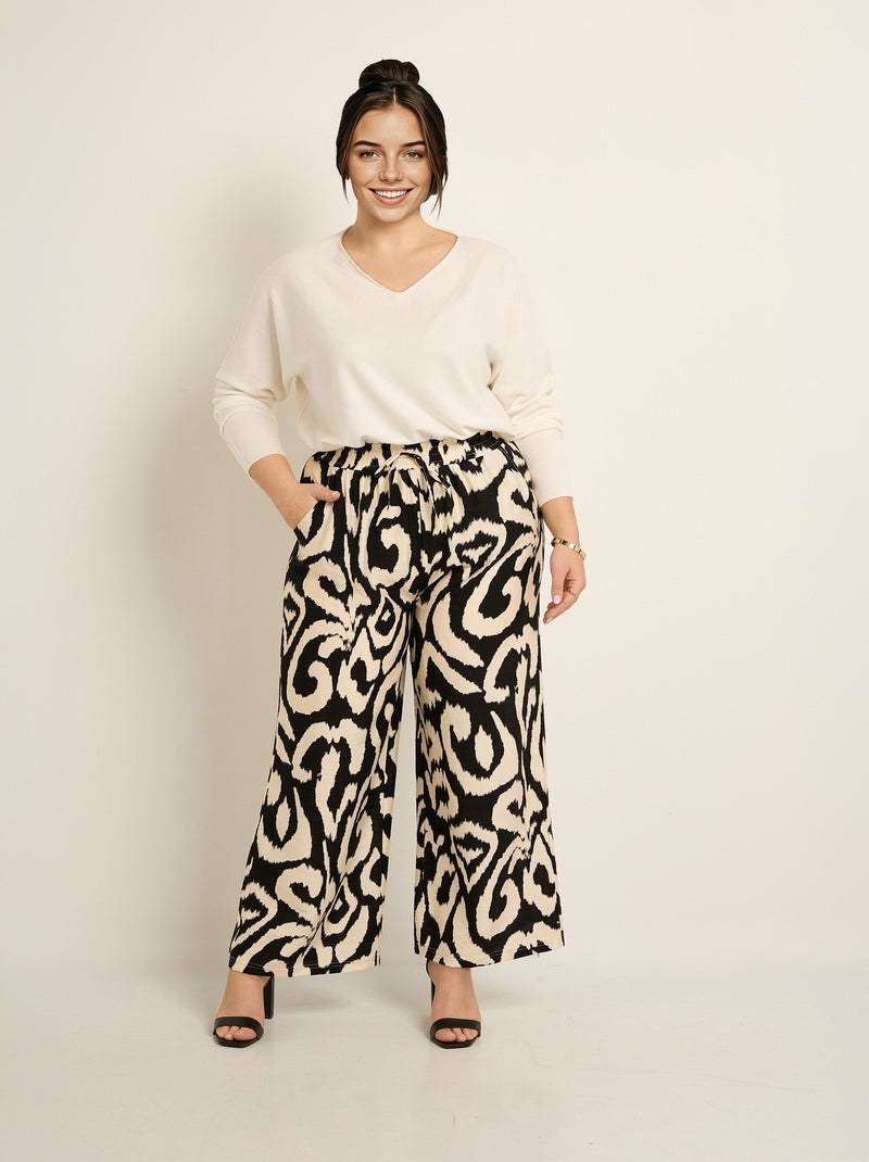 Pull tunique emmanchures descendues en maille - AFIBEL Blanc - Kiabi