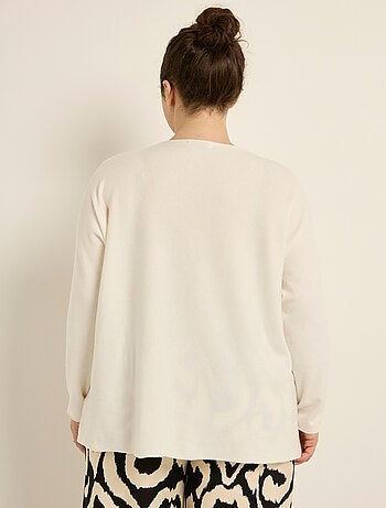 Pull tunique emmanchures descendues en maille