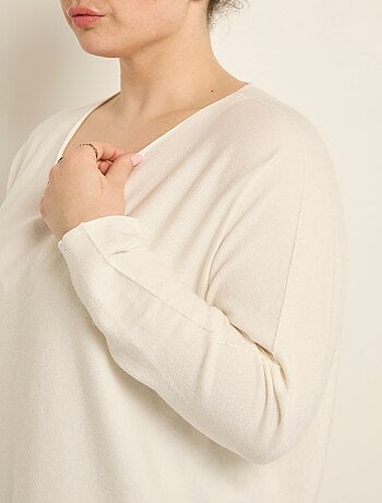 Pull tunique emmanchures descendues en maille