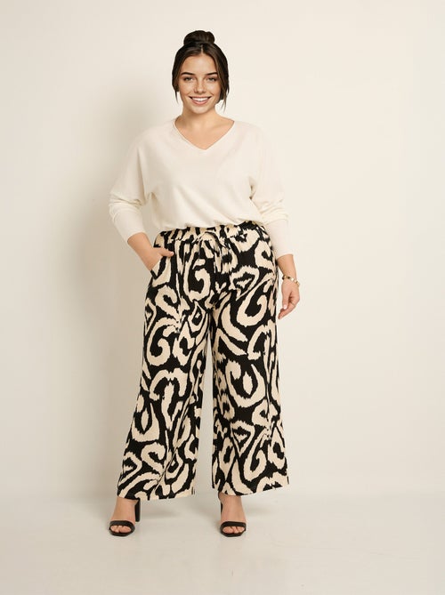 Pull tunique emmanchures descendues en maille - Kiabi