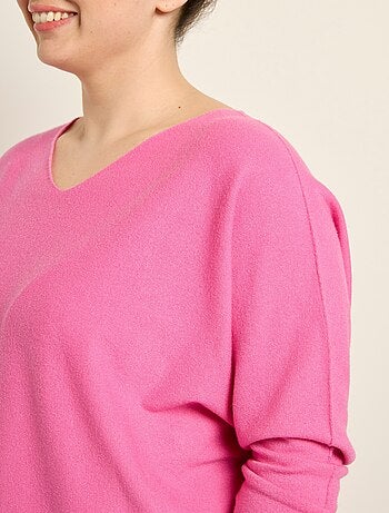 Pull tunique emmanchures descendues en maille