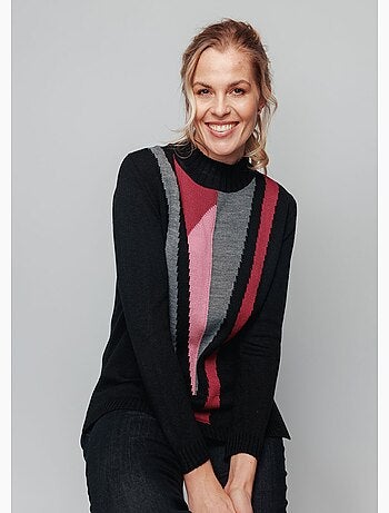 Pull-tunique jacquard col montant - Afibel