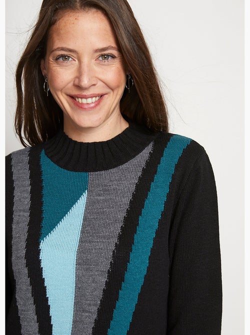 Pull-tunique jacquard col montant - Afibel - Kiabi