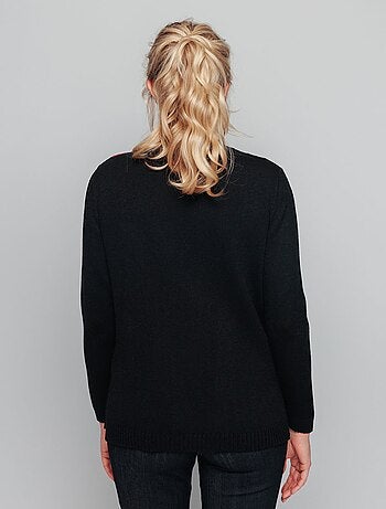 Pull-tunique jacquard col montant