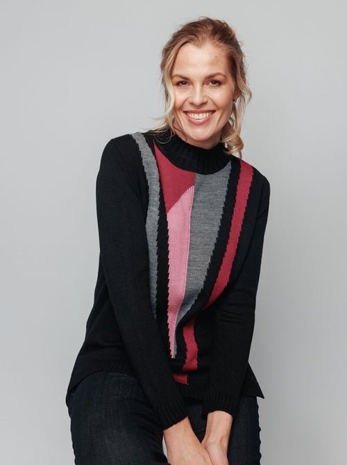 Pull-tunique jacquard col montant - Kiabi