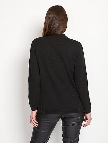 Pull-tunique jacquard col montant