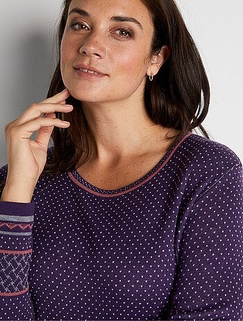 Pull-tunique jacquard col rond