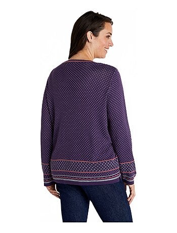Pull-tunique jacquard col rond