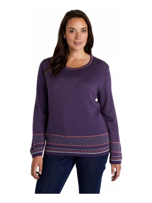 Pull-tunique jacquard col rond - Kiabi