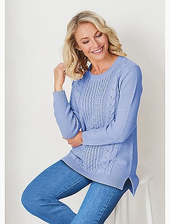 Pull-tunique jersey envers et torsades - Afibel