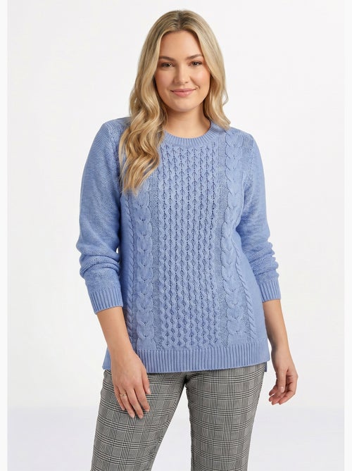 Pull-tunique jersey envers et torsades - Afibel - Kiabi